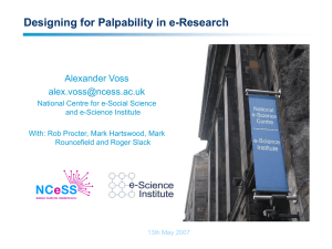Designing for Palpability in e-Research Alexander Voss