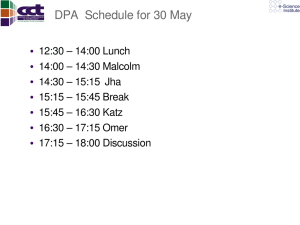 DPA  Schedule for 30 May 