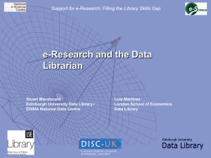 Support for e-Research: Filling the Library Skills Gap