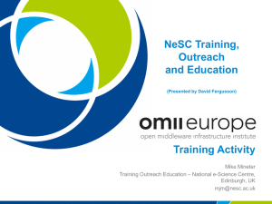 NeSC Training, Outreach and Education Training Activity