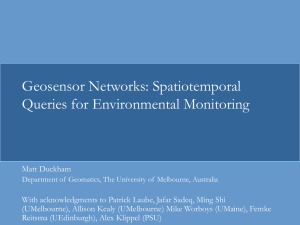 Geosensor Networks: Spatiotemporal Queries for Environmental Monitoring