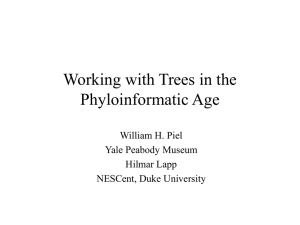 Working with Trees in the Phyloinformatic Age William H. Piel Yale Peabody Museum