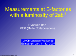 Measurements at B-factories with a luminosity of 2ab Ryosuke Itoh KEK (Belle Collaboration)