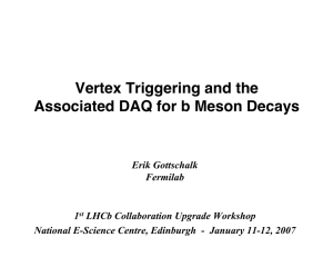 Vertex Triggering and the Associated DAQ for b Meson Decays