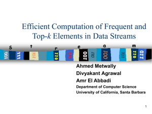 Efficient Computation of Frequent and k Ahmed Metwally Divyakant Agrawal