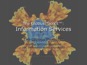 Information Services The Globus Toolkit™: The Globus Project™ Argonne National Laboratory