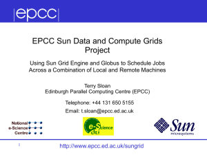 EPCC Sun Data and Compute Grids Project