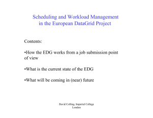 Scheduling and Workload Management in the European DataGrid Project