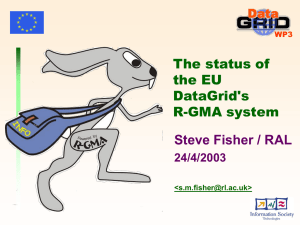The status of the EU DataGrid's R-GMA system