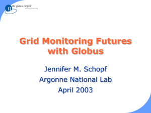 Grid Monitoring Futures with Globus Jennifer M. Schopf Argonne National Lab