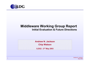 Middleware Working Group Report Initial Evaluation &amp; Future Directions Andrew N. Jackson