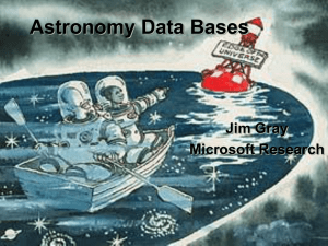 Astronomy Data Bases Jim Gray Microsoft Research