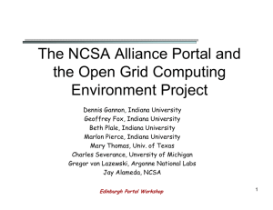 The NCSA Alliance Portal and the Open Grid Computing Environment Project
