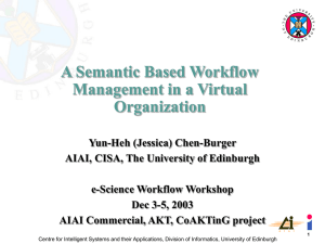 A Semantic Based Workflow Management in a Virtual Organization