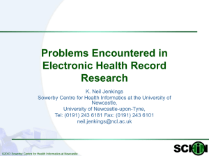 Problems Encountered in Electronic Health Record Research