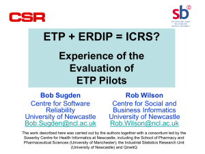 ETP + ERDIP = ICRS? Experience of the Evaluation of ETP Pilots