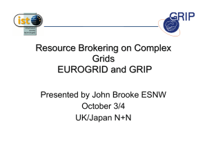 Resource Brokering on Complex Grids EUROGRID and GRIP Presented by John Brooke ESNW
