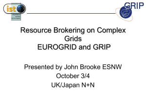 Resource Brokering on Complex Grids EUROGRID and GRIP Presented by John Brooke ESNW