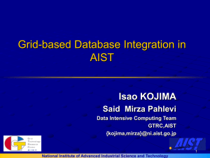 Grid-based Database Integration in AIST Isao KOJIMA Said  Mirza Pahlevi