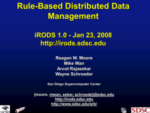 Rule-Based Distributed Data Management iRODS 1.0 - Jan 23, 2008