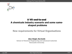 A VO end-to-end A chemicals industry scenario and some same- shaped problems