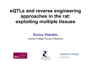 eQTLs and reverse engineering approaches in the rat: exploiting multiple tissues Enrico Petretto