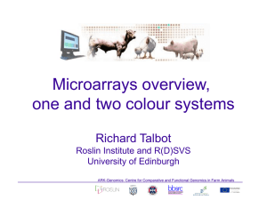 Microarrays overview, one and two colour systems Richard Talbot Roslin Institute and R(D)SVS