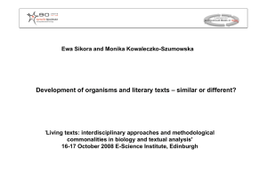 Development of organisms and literary texts – similar or different?