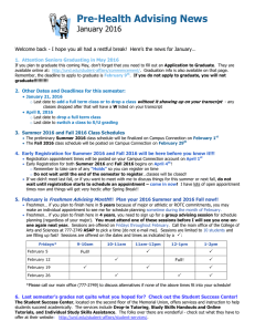 Pre-Health Advising News January 2016