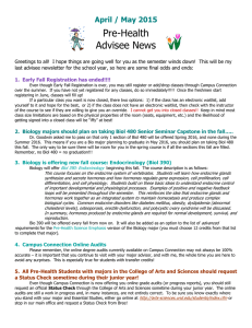 Pre-Health Advisee News  April / May 2015