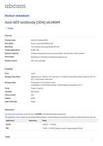 Anti-GST antibody [3D4] ab34589 Product datasheet 1 Image Overview