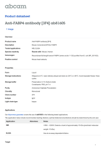 Anti-FABP4 antibody [3F4] ab81605 Product datasheet 1 Image Overview