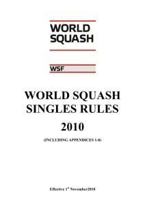 WORLD SQUASH SINGLES RULES 2010