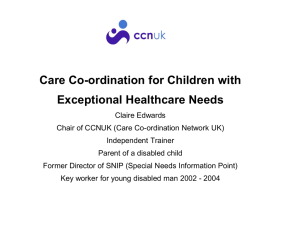 Care Co-ordination for Children with Exceptional Healthcare Needs