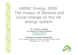 UKERC Energy 2050: The impact of lifestyle and energy system