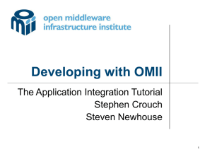 Developing with OMII The Application Integration Tutorial Stephen Crouch Steven Newhouse
