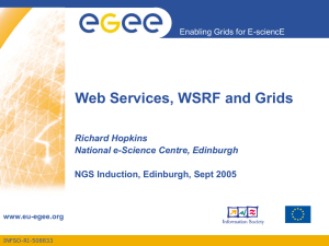 Web Services, WSRF and Grids Richard Hopkins National e-Science Centre, Edinburgh