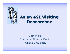As an eSI Visiting Researcher