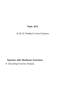Topic  #21 16.30/31 Feedback Control Systems •  Describing Function Analysis