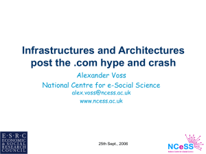 Infrastructures and Architectures post the .com hype and crash Alexander Voss