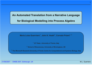 An Automated Translation from a Narrative Language 1 Maria Luisa Guerrriero