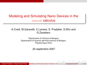 Modeling and Simulating Nano Devices in the calculus κ nano