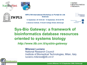 Sys-Bio Gateway: a framework of bioinformatics database resources oriented to systems biology