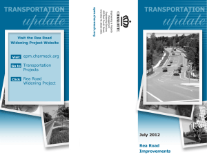 July 2012 Rea Road Improvements
