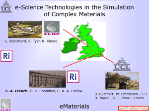e-Science Technologies in the Simulation of Complex Materials eMaterials