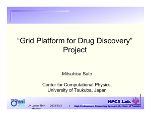 “Grid Platform for Drug Discovery” Project Mitsuhisa Sato Center for Computational Physics,