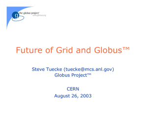 Future of Grid and Globus™ Steve Tuecke () Globus Project™ CERN