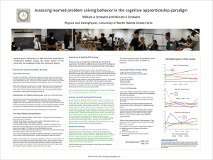 Assessing learned problem solving behavior in the cognitive apprenticeship paradigm