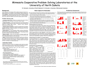 Minnesota Cooperative Problem-Solving Laboratories at the University of North Dakota Preliminary Assessment