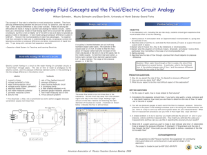 Developing Fluid Concepts and the Fluid/Electric Circuit Analogy